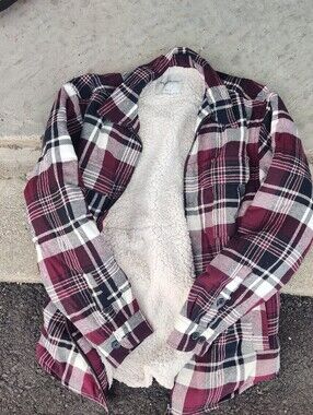 Sherpa-Lined Plaid Shacket by Wind River